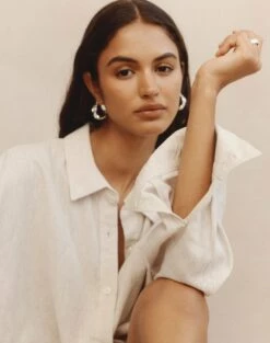 Short Sleeve Linen Blend Shirt -Glassons Store co t dallas linen shirt head in the sandmilk front bl118882tcd