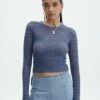 Crochet Knit Long Sleeve Top -Glassons Store cody crochet knit moby dick front kl110747vp