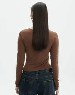 Keyhole Long Sleeve Wrap Top -Glassons Store connor cross over long sleeve top deep umber back tl130857des