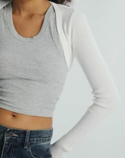 Multi Rib Knit Long Sleeve Shrug -Glassons Store corbin shrug white imageback kc54894knt