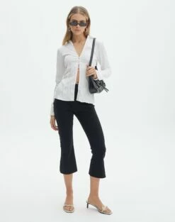 Stitch Detail Faux Leather Pant -Glassons Store daisy capri pant black front pw123253pln 1