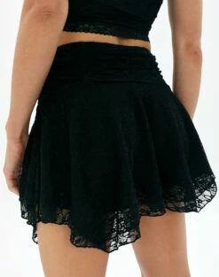 Asymmetric Lace Mini Skirt -Glassons Store daisy lace mini skirt black back ss89715lac
