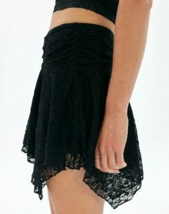 Asymmetric Lace Mini Skirt -Glassons Store daisy lace mini skirt black detail ss89715lac