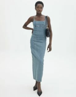 Denim Panelled Maxi Dress