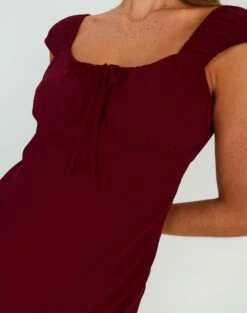 Tie Front Puff Sleeve Maxi Dress 17 Tie Front Puff Sleeve Maxi Dress -Glassons Store denver drapey sleeved maxi red chocolate imageback dl96450peb