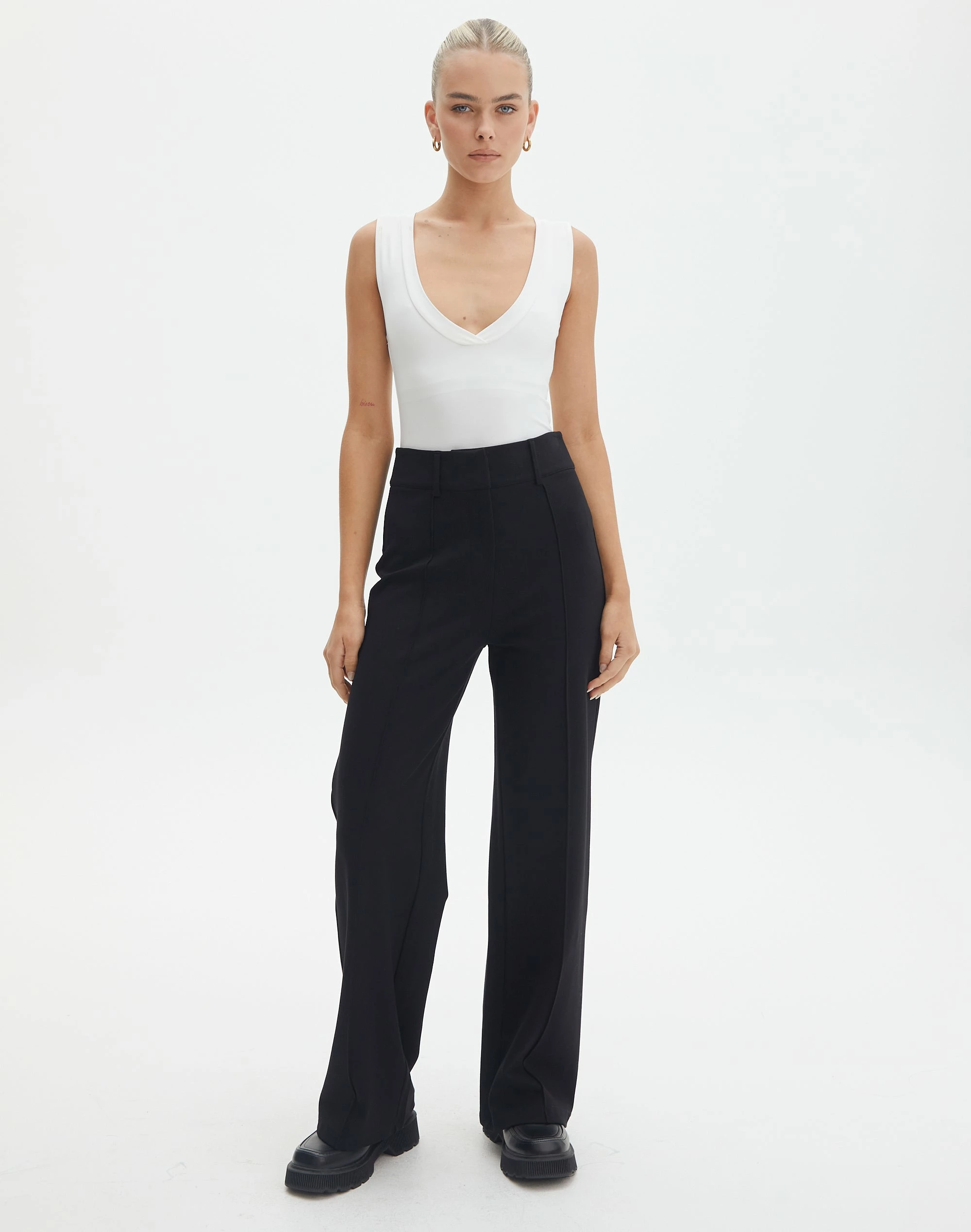 Tailored Wide Leg Ponte Pant 3 Tailored Wide Leg Ponte Pant