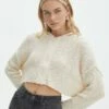 Zip Up Knit Cropped Hoodie -Glassons Store dionne cropped hoodie shell phone front kc125923cot 1