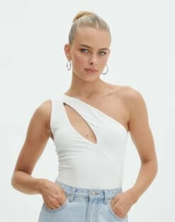 Faux Leather Low Rise Pant -Glassons Store dua one shoulder cut out bodysuit white front tb88291pch 2