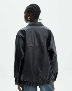 Oversized Bomber Jacket -Glassons Store elvis oversized pu jacket black back jw124230pu