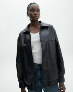 Denim Midi Front Split Skirt -Glassons Store elvis oversized pu jacket black front jw124230pu 1