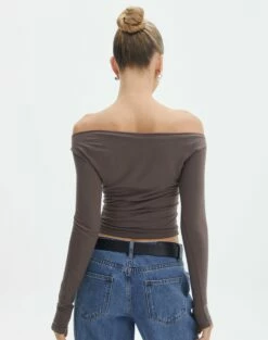 Ruched Off The Shoulder Top 34 Ruched Off The Shoulder Top -Glassons Store genie ruched off the shoulder top irish coffee back tl124186vis