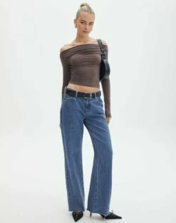 Ruched Off The Shoulder Top 33 Ruched Off The Shoulder Top -Glassons Store genie ruched off the shoulder top irish coffee full tl124186vis