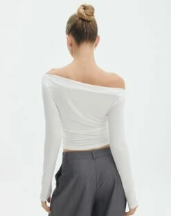 Ruched Off The Shoulder Top 39 Ruched Off The Shoulder Top -Glassons Store genie ruched off the shoulder top milk back tl124186vis