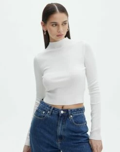 Multi Rib Knit Long Sleeve Shrug -Glassons Store georgia funnel crop milk front kl90197vn