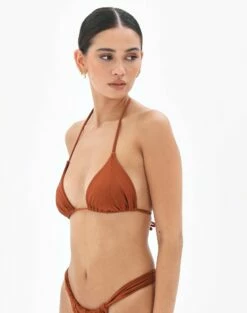 Shimmer Ruched Triangle Bikini Top -Glassons Store harley halter tri bikini top third place detail ga54007shm