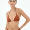Shimmer Ruched Triangle Bikini Top