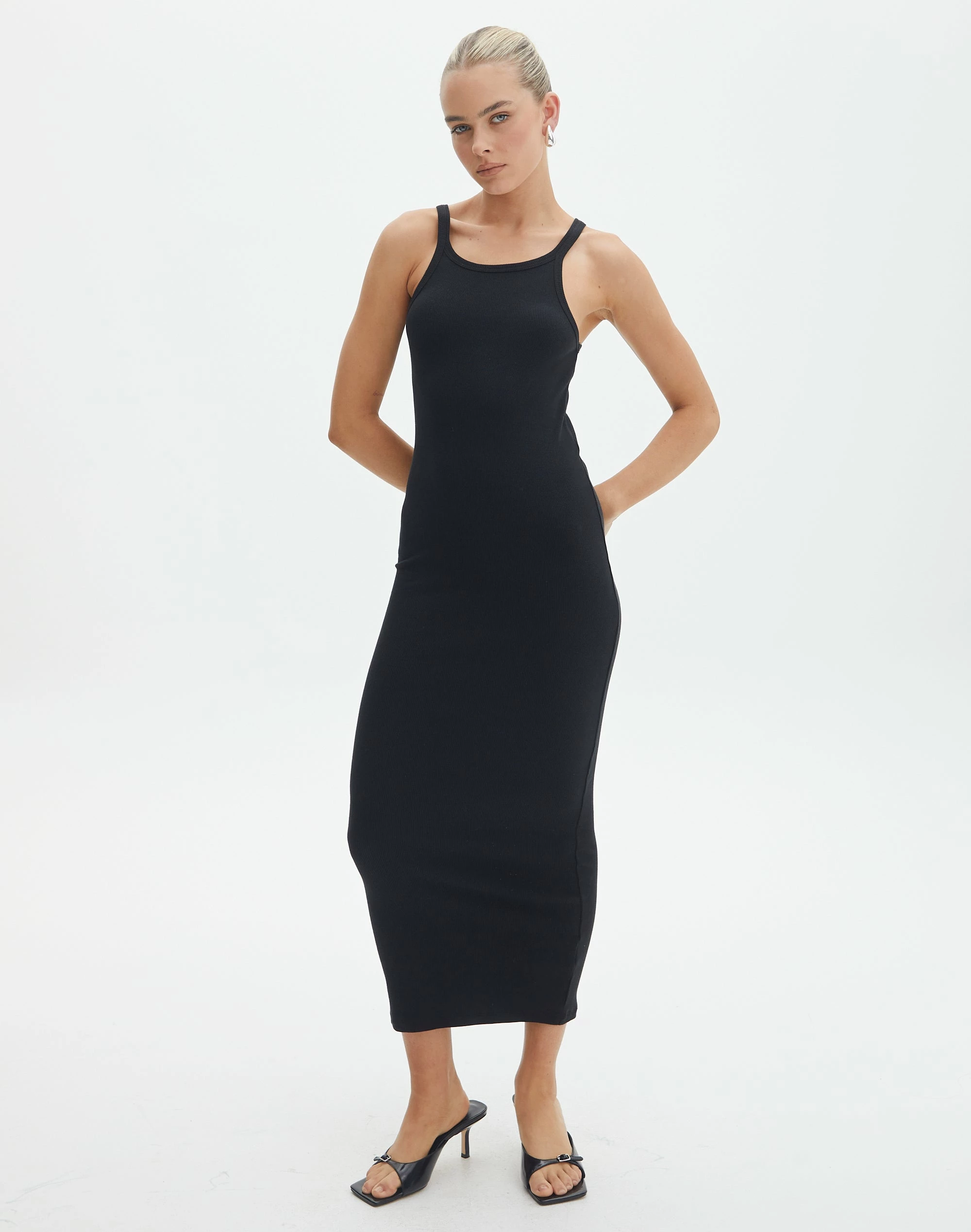 Cotton High Neck Maxi Dress 9 Cotton High Neck Maxi Dress - Image 7