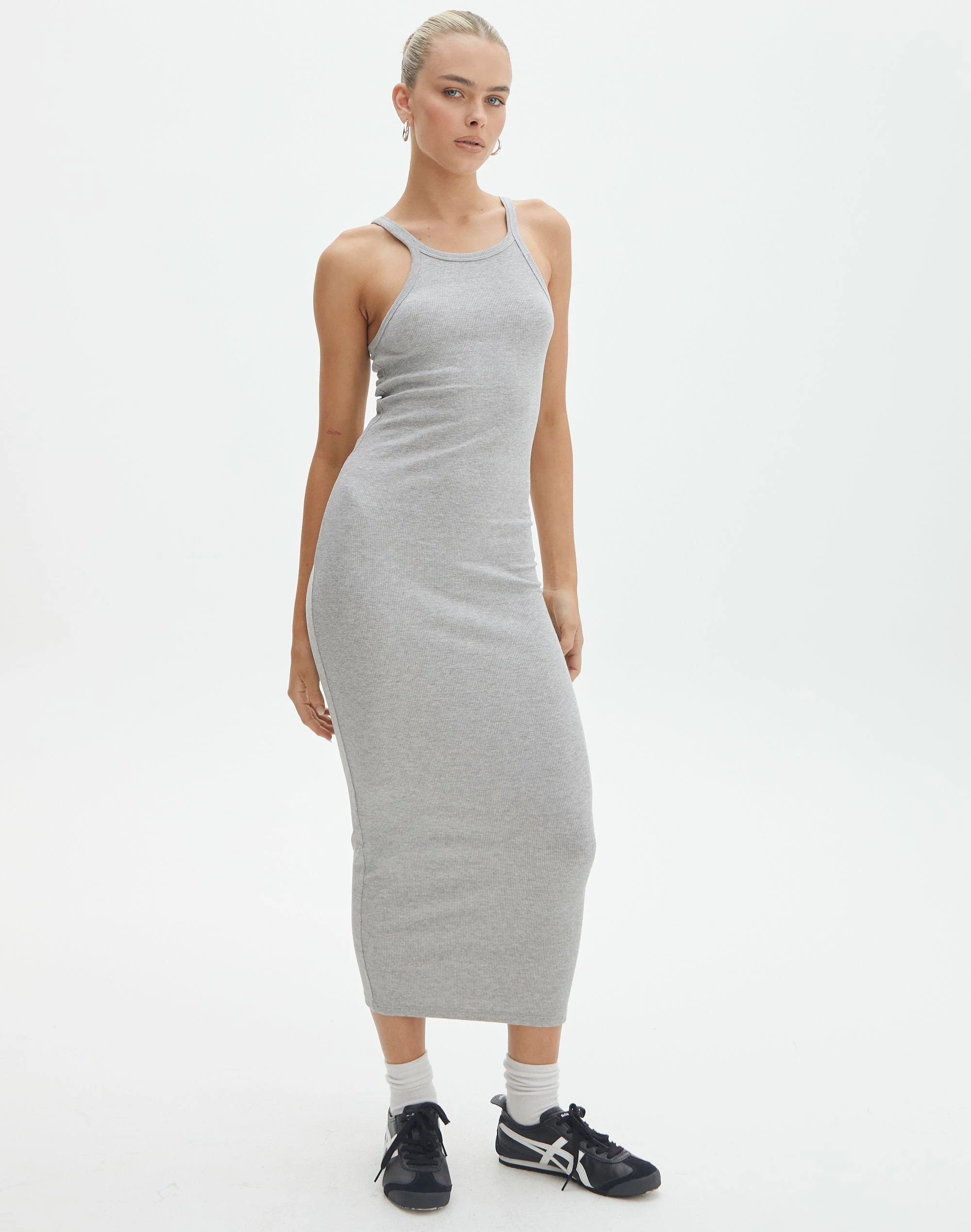 Cotton High Neck Maxi Dress 4 Cotton High Neck Maxi Dress - Image 2
