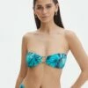 Printed Bandeau Gold Detailed Swim Top -Glassons Store harvey hardwear bandaue mystic butterflies front ga128328rmsb