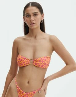Printed Ruched Balconette Bikini Top -Glassons Store harvey hardwear bandeau vitamin daisy front ga128328rvtd 5
