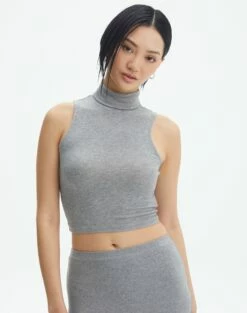 Luxe Lounge Modal Ribbed Long Sleeve Top 33 Luxe Lounge Modal Ribbed Long Sleeve Top -Glassons Store henderson high neck crop top heather marle front tv83436mod