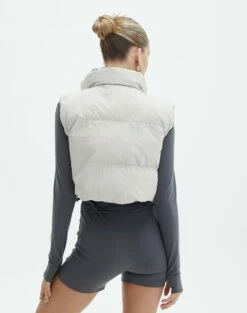 Reversible Cropped Puffer Vest -Glassons Store holli cropped reverable puffer blackshelfie back vs91583ppr