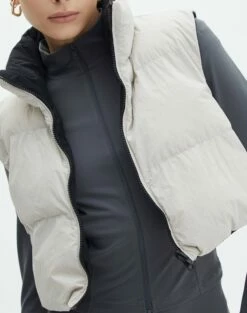Reversible Cropped Puffer Vest -Glassons Store holli cropped reverable puffer blackshelfie imageback vs91583ppr