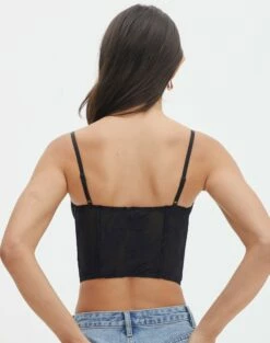 Lace Hook & Eye Front Corset Top -Glassons Store inka corset top blacknude back ut111638lac
