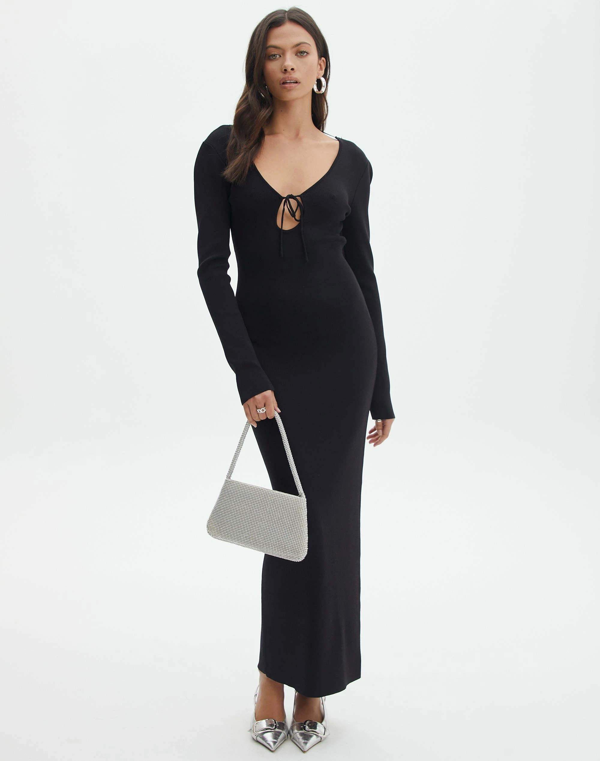 Knit Long Sleeve Keyhole Maxi Dress 3 Knit Long Sleeve Keyhole Maxi Dress - Image 2