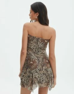 Printed Mesh Mini Boobtube Dress 25 Printed Mesh Mini Boobtube Dress -Glassons Store kamil boobtube mesh mini paisley leo back ds74751rprt