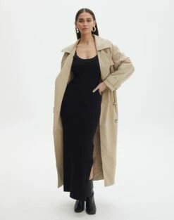 Round Neckline Knit Maxi Dress -Glassons Store kelly round neck black detail kd119942knt