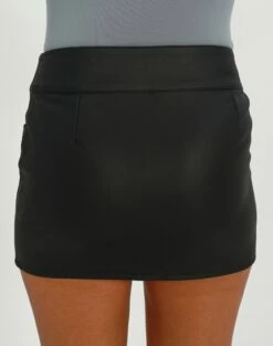 Faux Leather Low Rise Zip Mini Skirt -Glassons Store kiana low rise pu moto skirt black back ss55085aus