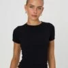 Supersoft Long Line Tee -Glassons Store kimmy t shirt black front ts55072pln