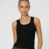 Ribbed Thick Strap Tank -Glassons Store kleo thick bind tank black front tv120861orib 1