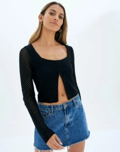 Crochet Split Front Hook Eye Top