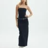 Strapless Denim Midi Dress -Glassons Store ky strapless denim midi last rodeo indigo front dl122263den 3