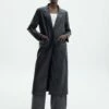 Faux Leather Longline Collared Coat -Glassons Store liberty long line coat black front cl124199pu 2