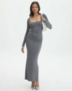 Luxe Lounge Modal Backless Long Sleeve Maxi Dress -Glassons Store lili ls modal maxi dress well suited front dl103338mod