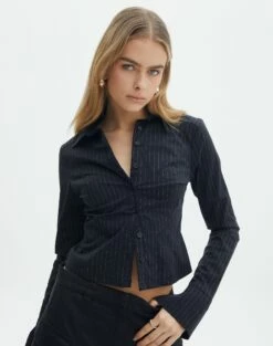 Pinstripe Button Up Shirt