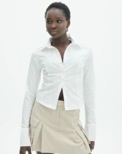 Foldover Zip Tube Top 32 Foldover Zip Tube Top -Glassons Store lindy button up white front bl128216pop