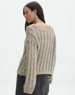Ladder Knit Jumper -Glassons Store lizzy ladder neutral marle back kl124032knt