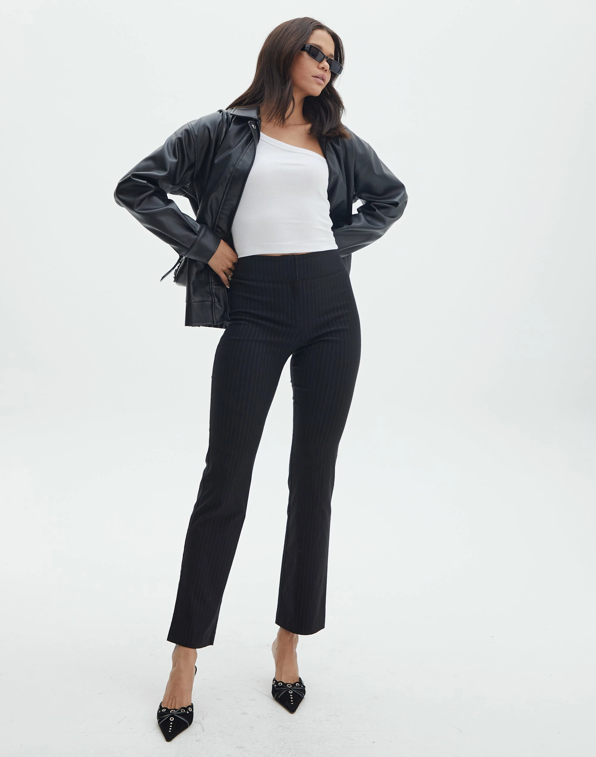 Wide Leg Pinstipe Tailored Pant 16 Wide Leg Pinstipe Tailored Pant - Image 14