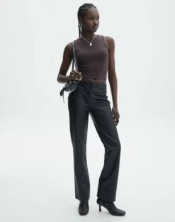 Print Mesh Strapless Top -Glassons Store lolo low rise leather pant black front pw83861pu 1