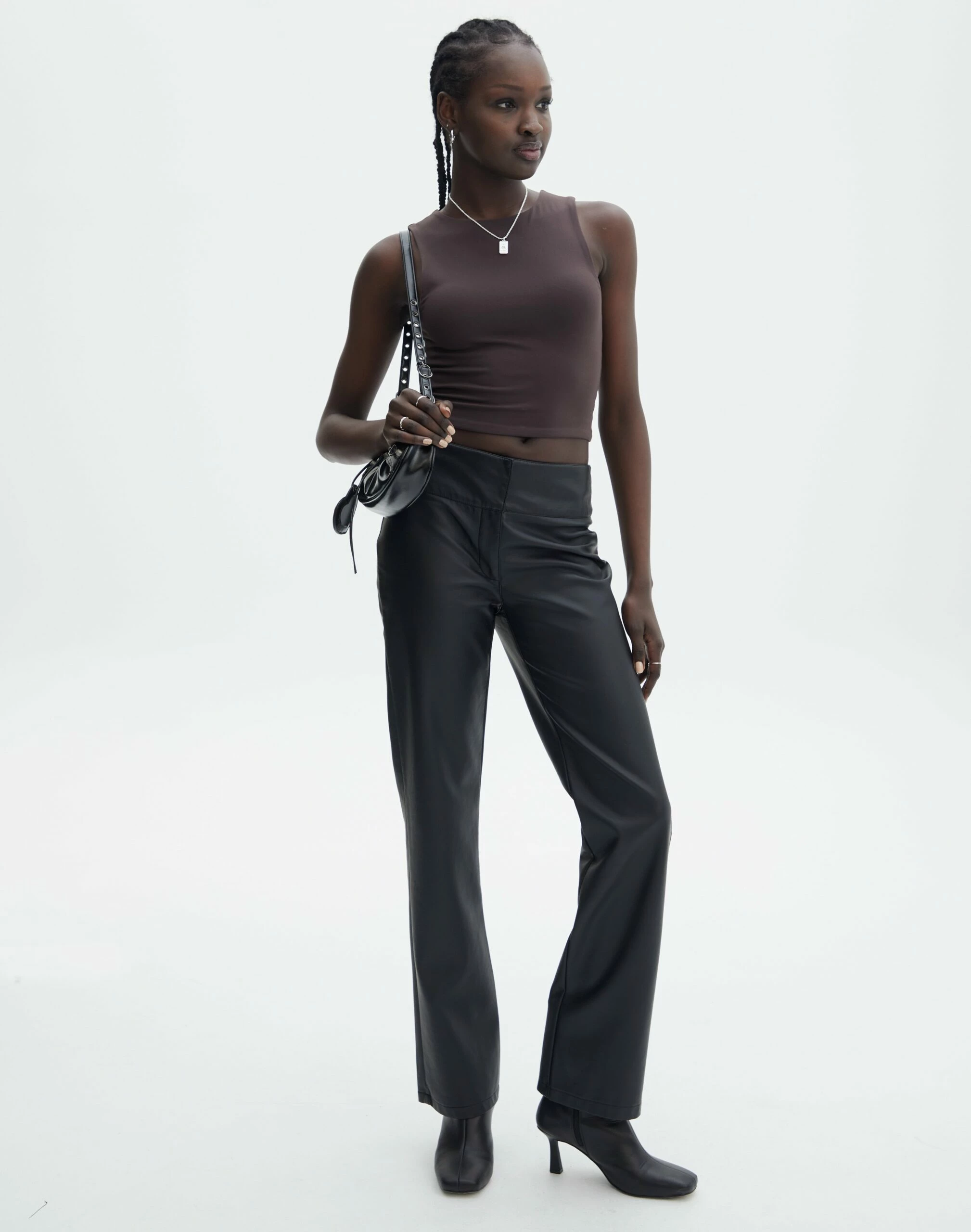 Faux Leather Tie Back Scarf Top 10 Faux Leather Tie Back Scarf Top - Image 8