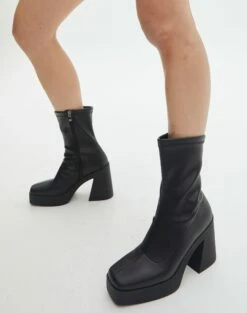 Mid Rise Pinstripe Wide Leg Pant -Glassons Store lydia slinky platform boot black front sh53403pu