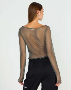Lettuce Hem Mesh Top -Glassons Store maisie longsleeve mesh top cypress back tl114400msh