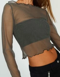 Lettuce Hem Mesh Top -Glassons Store maisie longsleeve mesh top cypress imageback tl114400msh