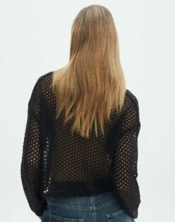 Knit Mesh Long Sleeve Top 24 Knit Mesh Long Sleeve Top -Glassons Store millie mesh net black back kl124087knt