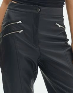 Faux Leather Moto Zip Straight Leg Pant -Glassons Store milly pu moto pants black imageback pw96799pu