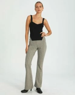 High Rise Pinstripe Flare Ponte Pant 28 High Rise Pinstripe Flare Ponte Pant -Glassons Store minogue super flare ponte pants neutral pinstripe full pw52146stp